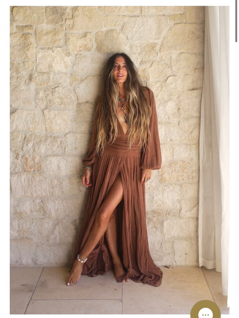 Jen's Pirate Booty Rust Maxi Dress with Deep V